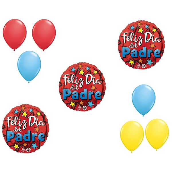 Loonballoon LOONBALLON Father's Day Theme Balloon Set, 3x Standard Feliz Dia del Padre Balloon 87105